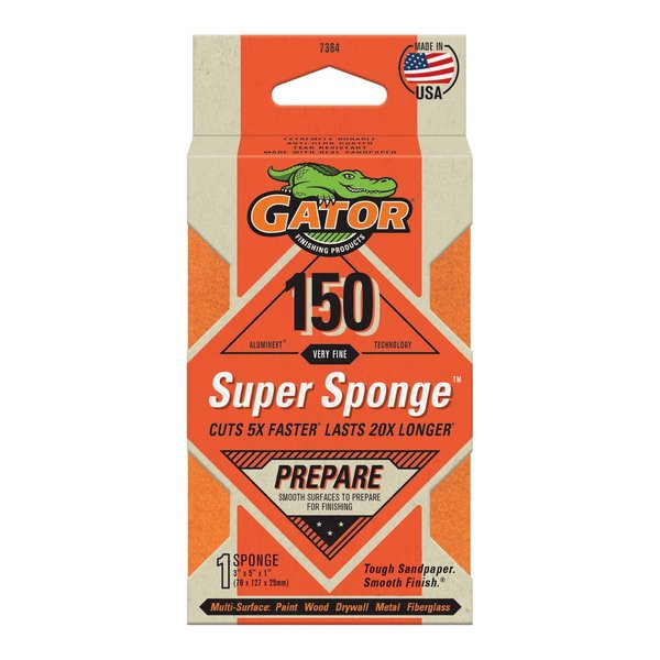 Gator Finishing AlumiNext Sandpaper Super Sponge, 150 Very Fine Grit 7364